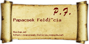 Papacsek Felícia névjegykártya